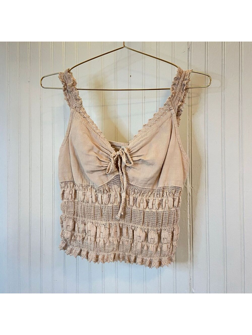 Cottage Core Top Milkmaid Tank Prarie Corset Crochet Boho Ren Faire Hippie